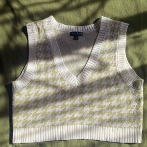 Sage and white sweater vest